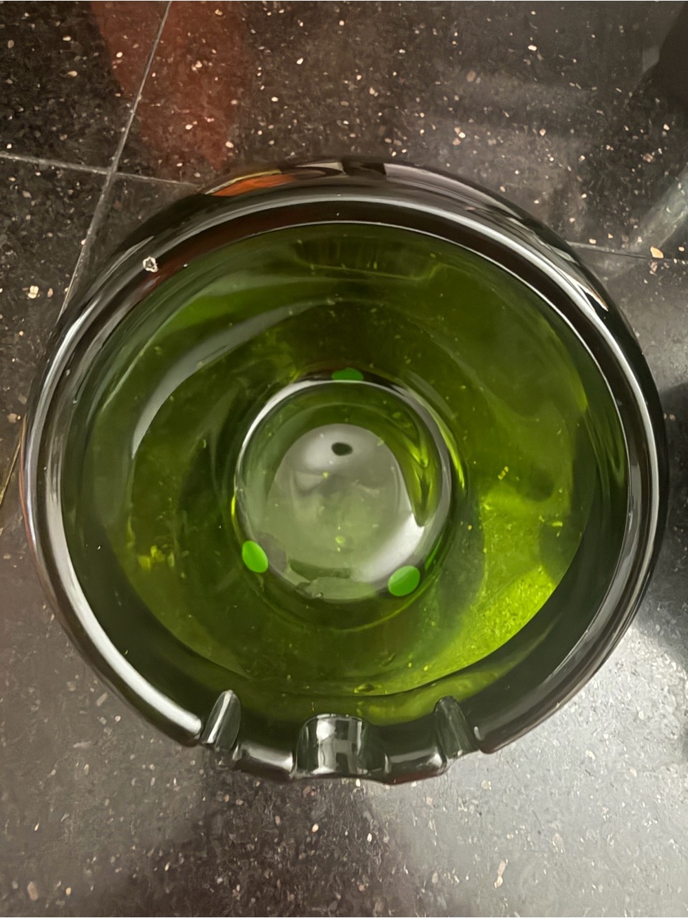 Green  Glass Decorative ashtray Bowl - Home Accents